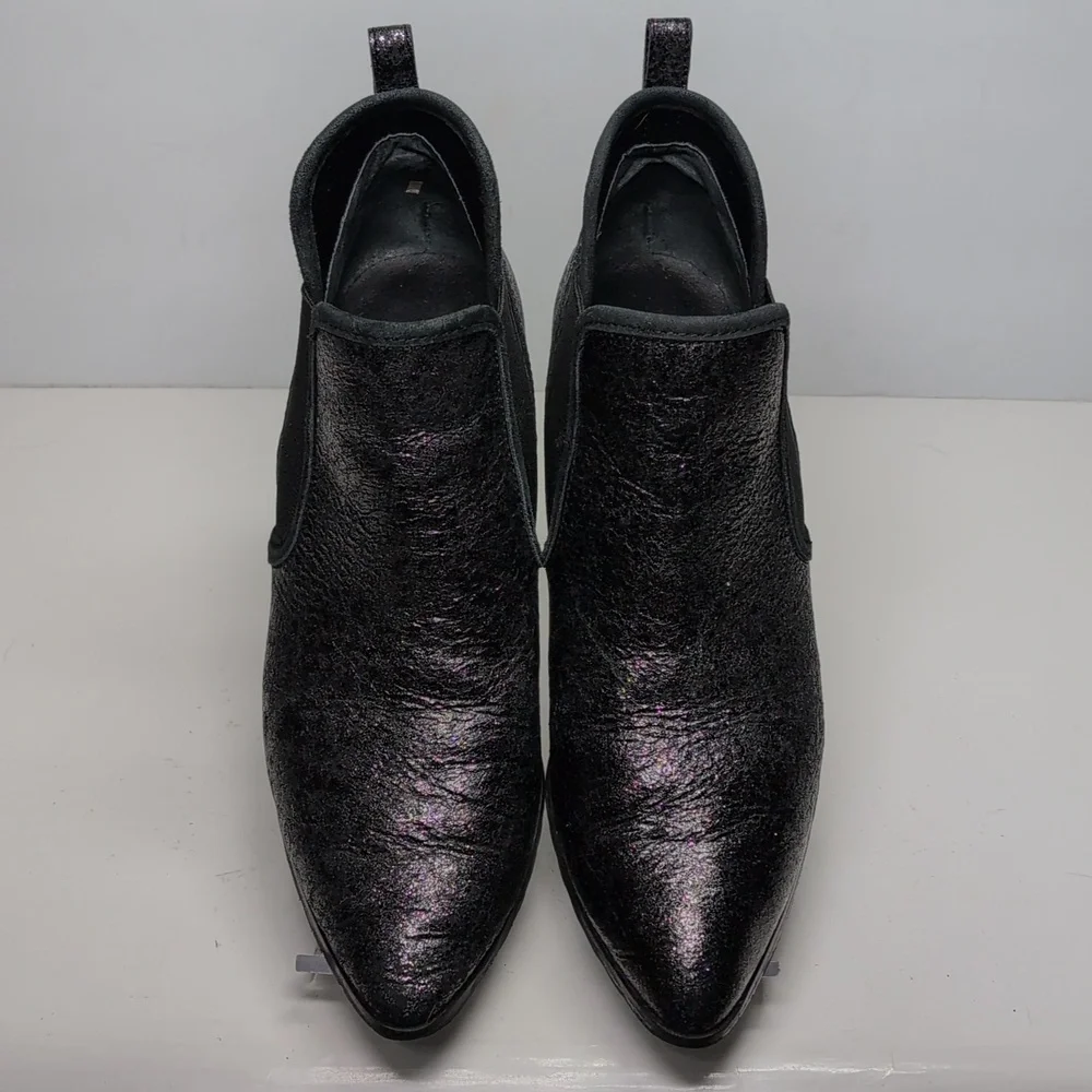 Donald Pliner Darla black glitter ankle boorie boots womans size 6.5